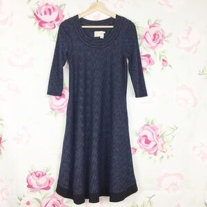 Anthropologie Saturday Sunday Navy Fit & Flare Jersey Knit Dress XS
